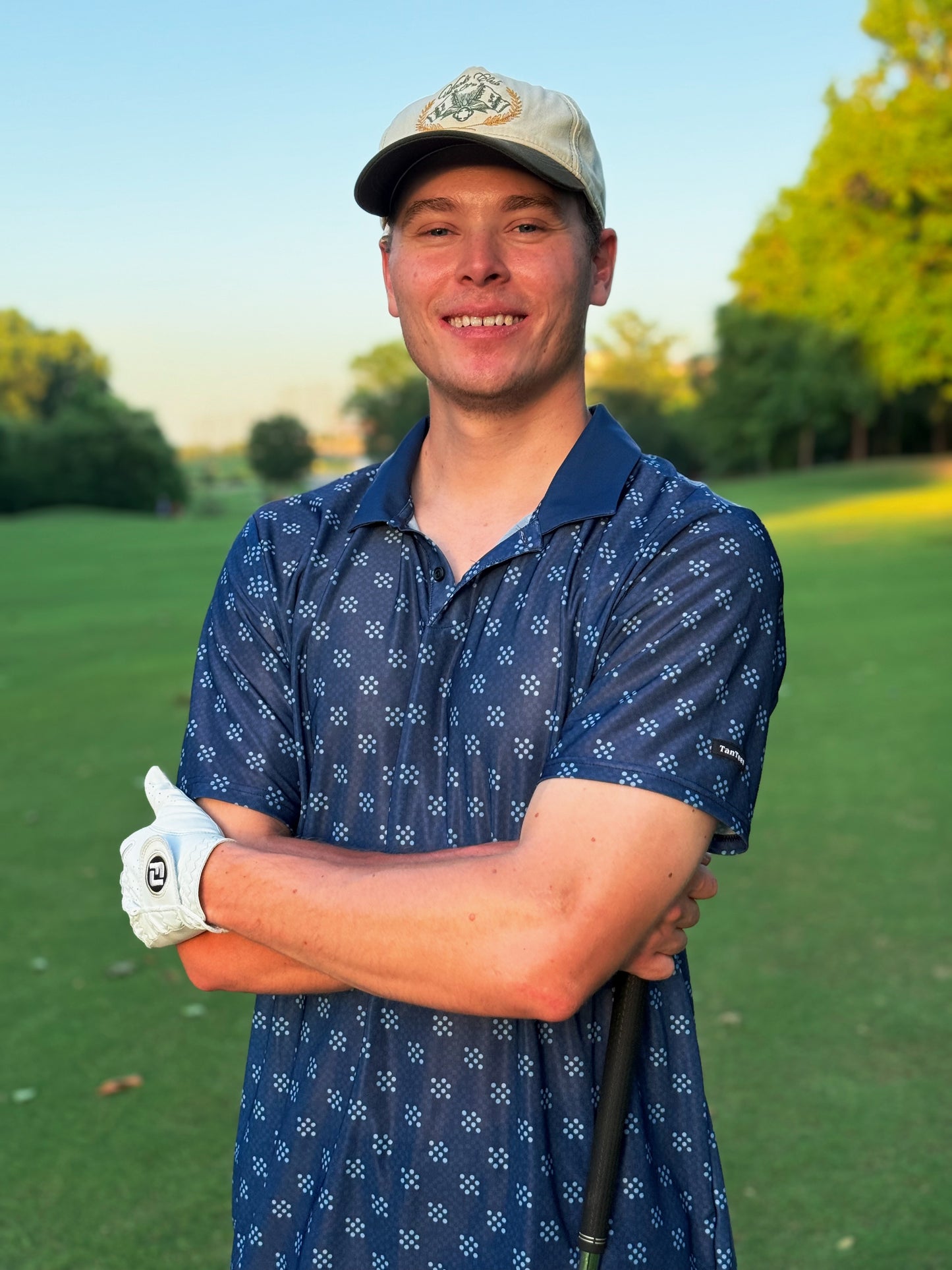 "Blue Birdie" Tan-Through Polo